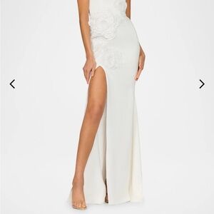 Elegant White Floral Women's Dress